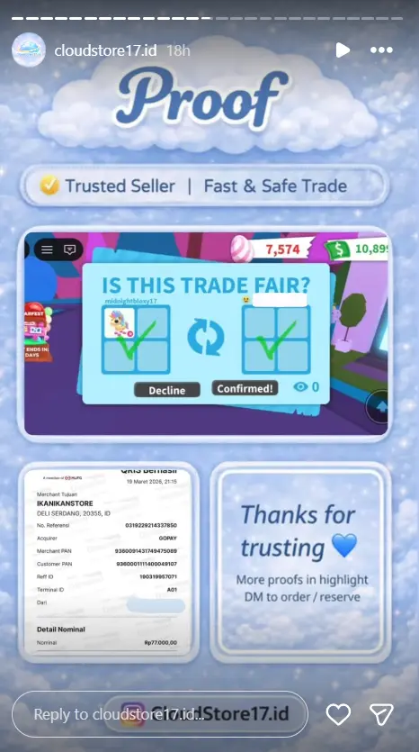 Bukti transaksi Cloudstore17 2